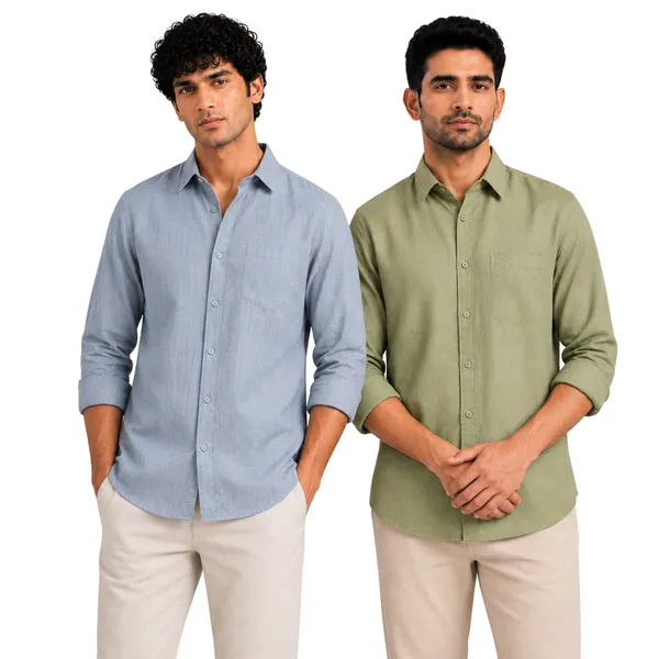 Dusty_Blue_&_Sage_Green_Pack_Of_2_Linen_Plain_Premium_Shirts_For_Men