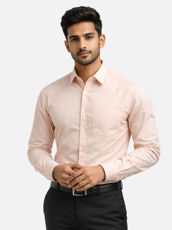 Men_Pastel_Peach_Pink_PinStriped_Casual_Shirt