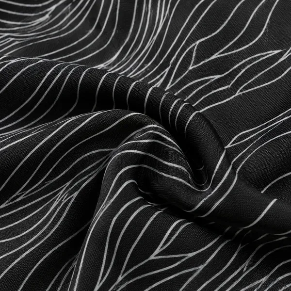 ARVEST_Black_Topographic_Print_Linen_Half-Sleeve_Shirt