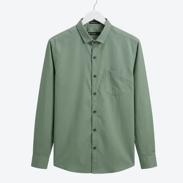 Dark_Sage_Green_&_Grey__(Pack_of_2)Combo_Cotton_Plain_Shirts_For_Men