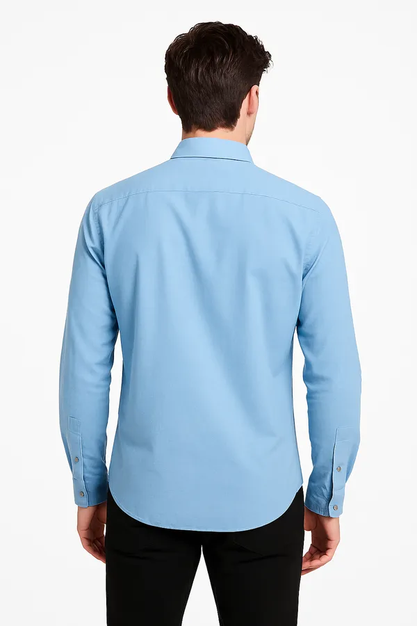 Sky_Blue_Cotton_Plain_Shirt_For_Men