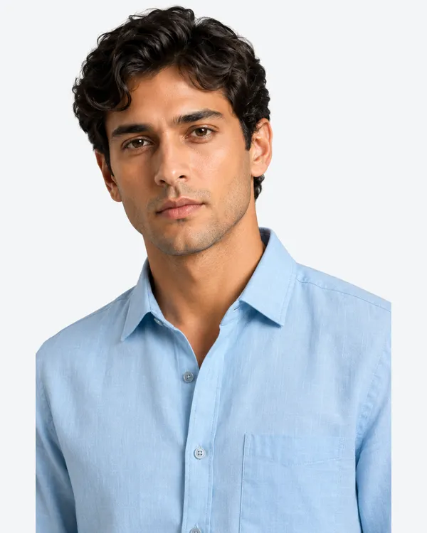 Sky_Blue_Linen_Plain_Premium_Shirts_For_Men