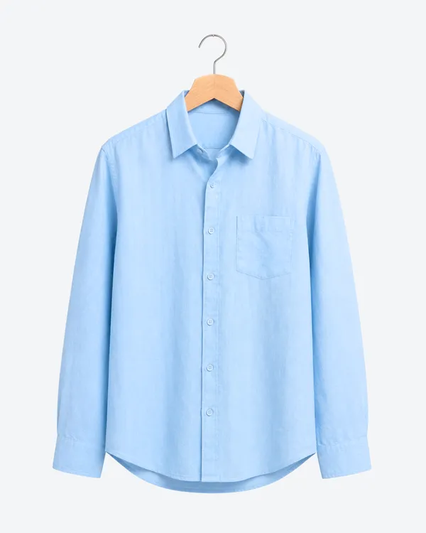 Sky_Blue_Linen_Plain_Premium_Shirts_For_Men