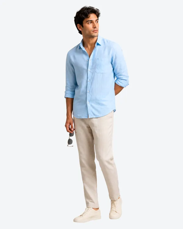 Sky_Blue_Linen_Plain_Premium_Shirts_For_Men
