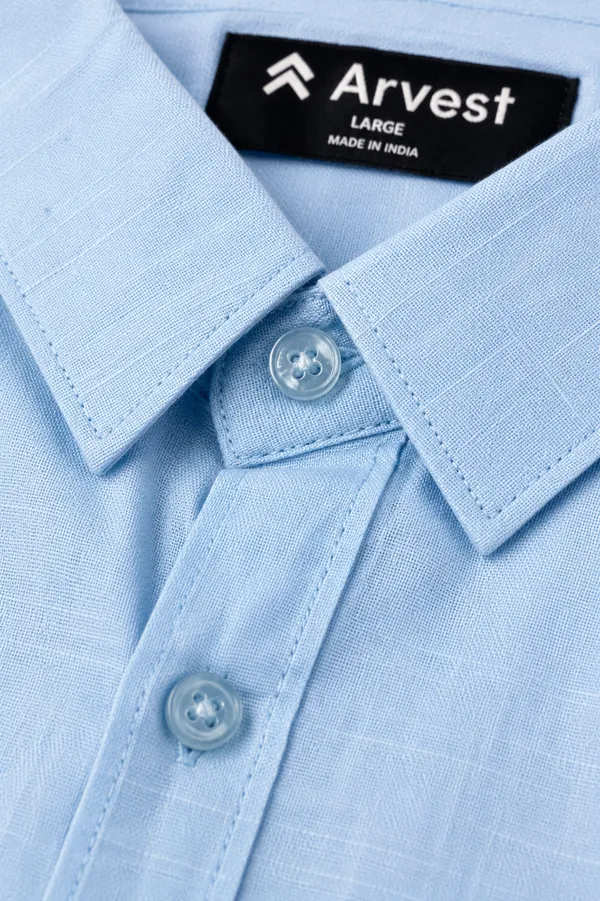 Sky_Blue_Linen_Plain_Premium_Shirts_For_Men