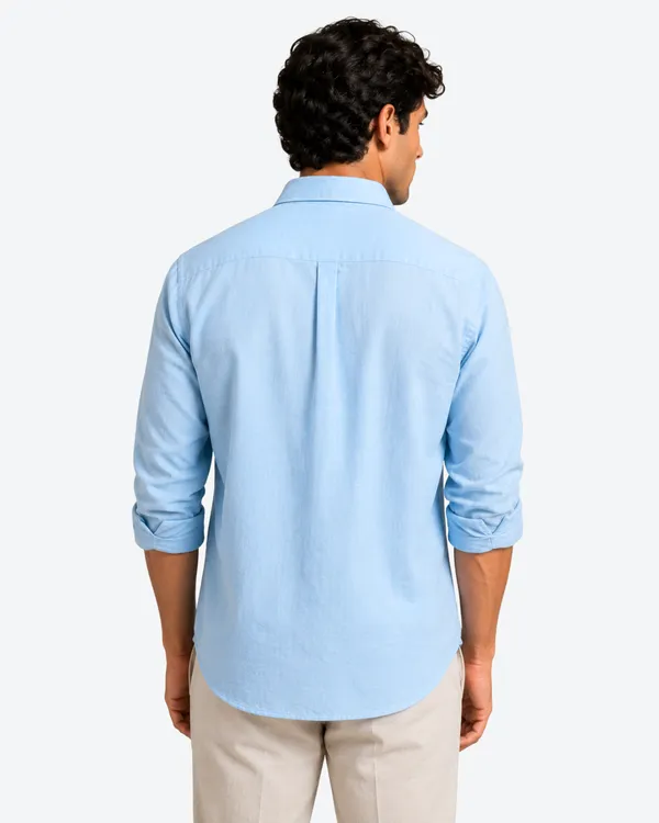 Sky_Blue_Linen_Plain_Premium_Shirts_For_Men