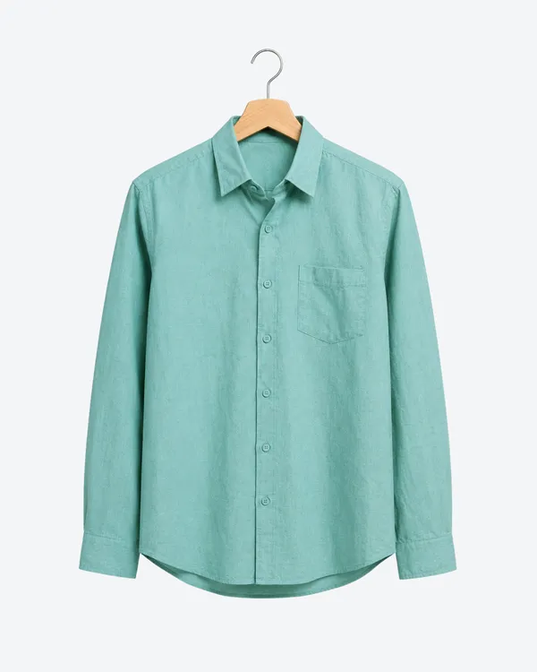 Sage_mint_Linen_Plain_Premium_Shirts_For_Men