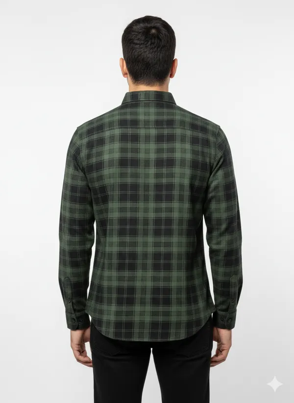 Green_Cotton_Checked_Shirts_For_Men