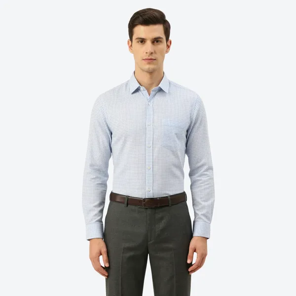 Sky_Blue_Gingham_Check_Cotton_Oxford_Shirt