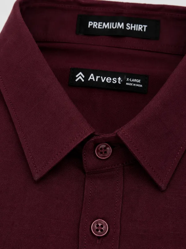 Burgundy_&_Sky_Blue_Pack_Of_2_Linen_Plain_Premium_Shirts_For_Men