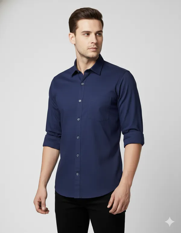 Blue_&_Maroon_Pack_Of_2_Combo_Cotton_Plain_Shirts_For_Men