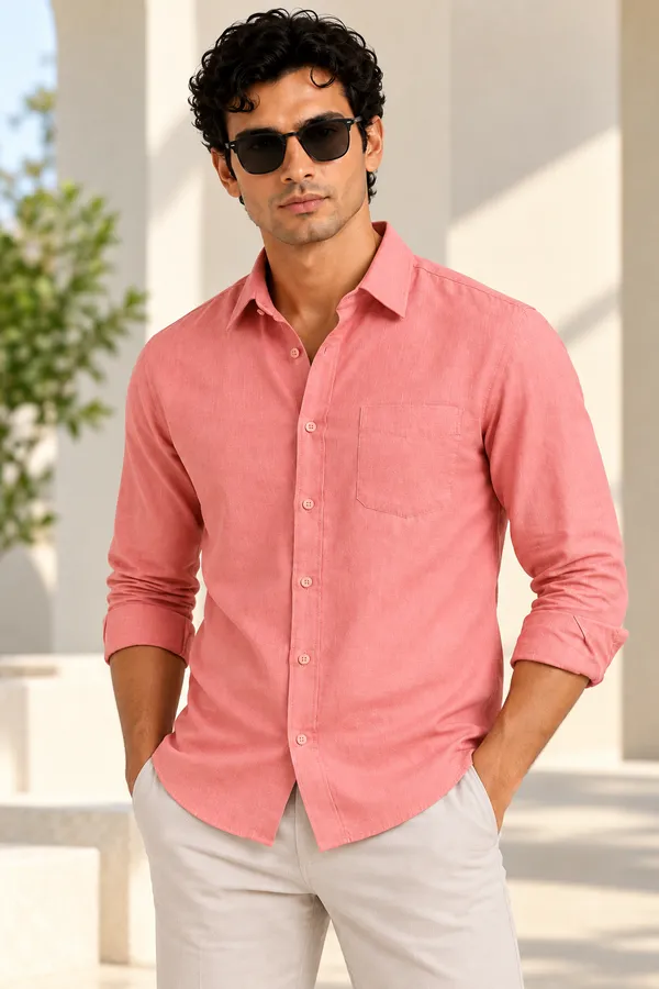 Dusty_Rose_Linen_Plain_Premium_Shirts_For_Men