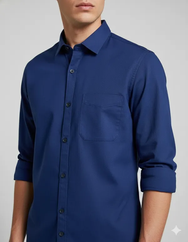 Blue_Cotton_Plain_Shirt_For_Men