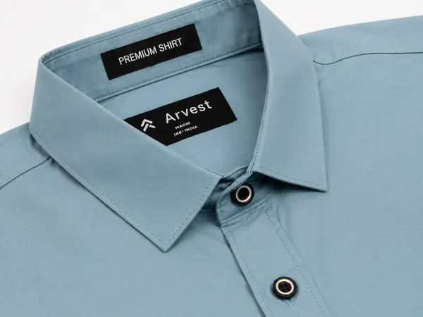 Mens_Slate_Blue_Plain_Cotton_Blend_Shirt