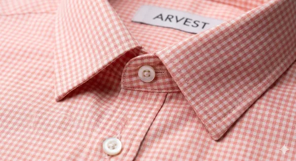 Salmon_Pink_Gingham_Check_Cotton_Oxford_Shirt