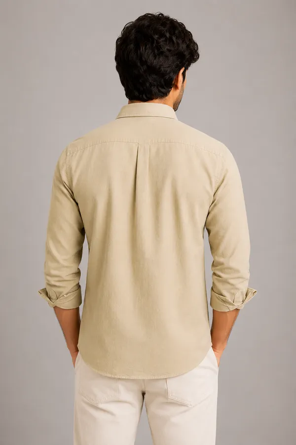 Khakhi_&_White_Pack_Of_2_Linen_Plain_Premium_Shirts_For_Men