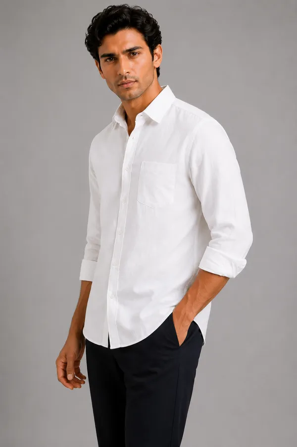 Khakhi_&_White_Pack_Of_2_Linen_Plain_Premium_Shirts_For_Men