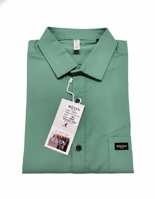 Sea_Green_Cotton_Plain_Shirt_For_Men