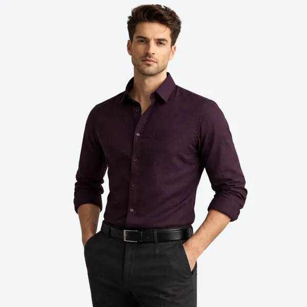 Dark_Purple_Linen_Plain_Premium_Shirts_For_Men