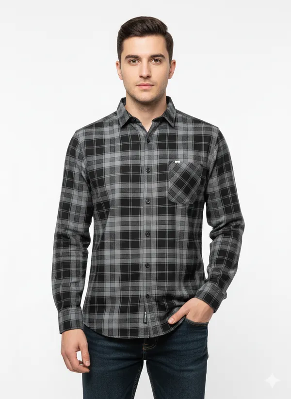 Grey_Cotton_Checked_Shirts_For_Men
