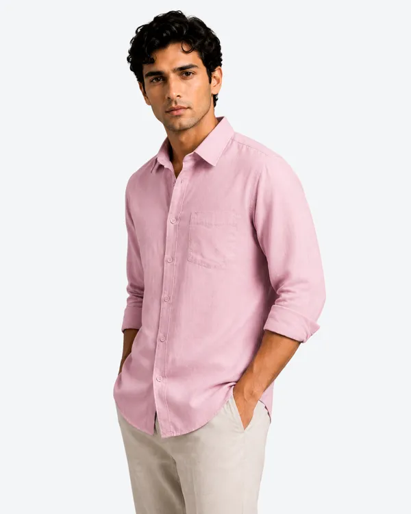 Pink_Linen_Plain_Premium_Shirts_For_Men