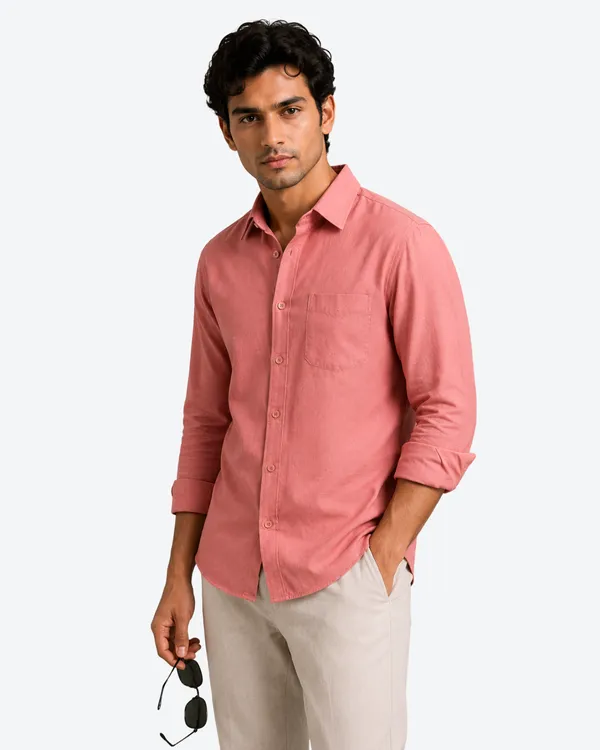 Dusty_Rose_Linen_Plain_Premium_Shirts_For_Men