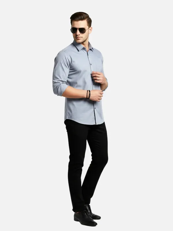 Blue_Grey_Oxford_Cotton_Plain_Shirt_For_Men