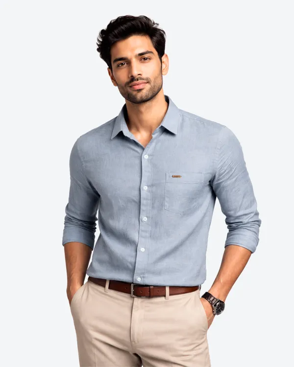 Blue_&_Peach__Pack_Of_2_Linen_Plain_Premium_Shirts_For_Men