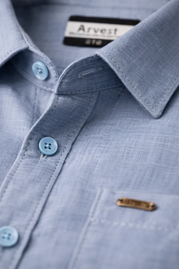 Blue_&_Peach__Pack_Of_2_Linen_Plain_Premium_Shirts_For_Men