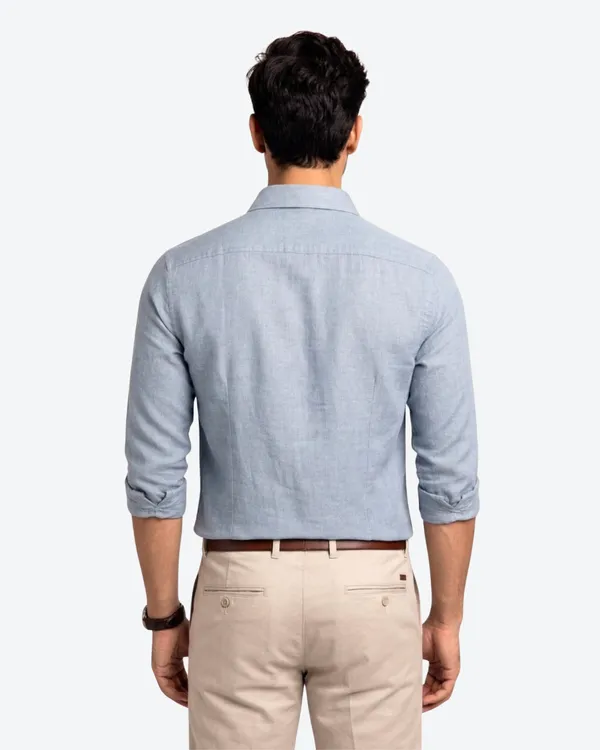 Blue_&_Peach__Pack_Of_2_Linen_Plain_Premium_Shirts_For_Men