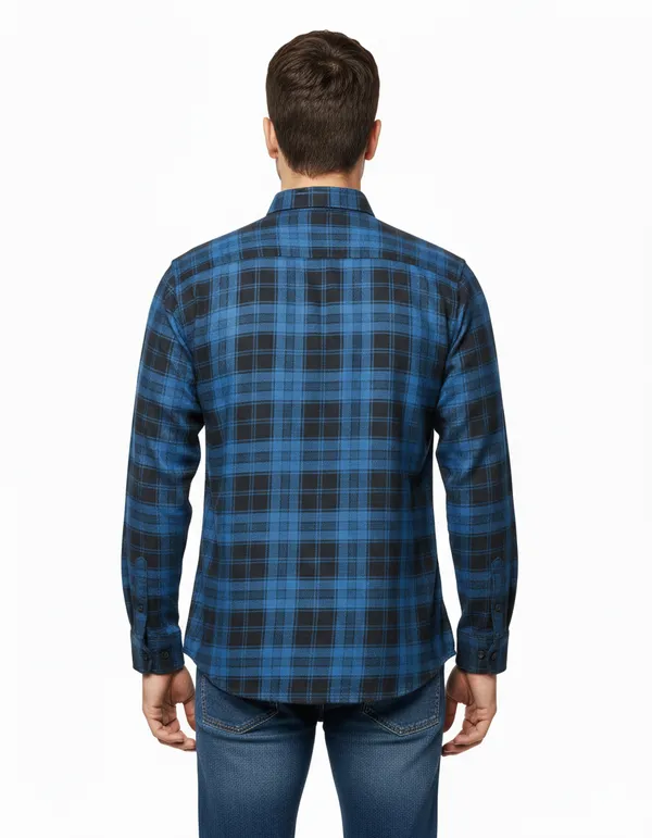 Blue_Cotton_Checked_Shirts_For_Men