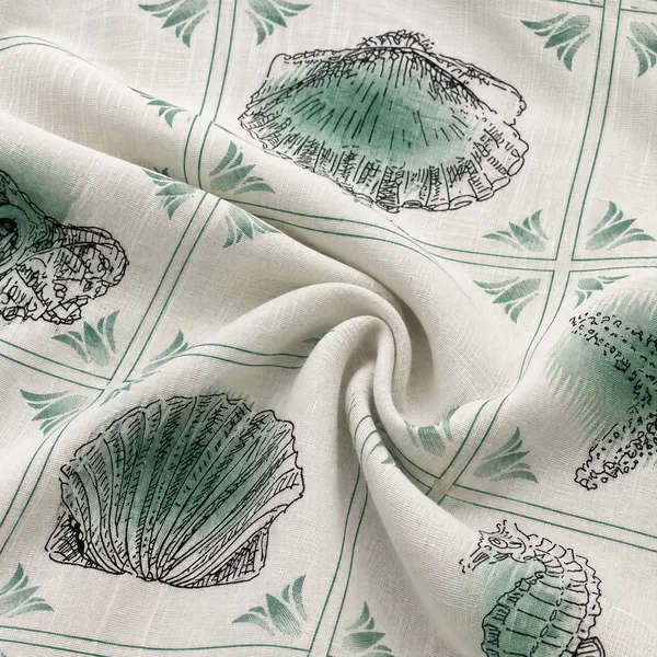 ARVEST_Mint_Green_Seashell_Print_Linen_Half-Sleeve_Shirt