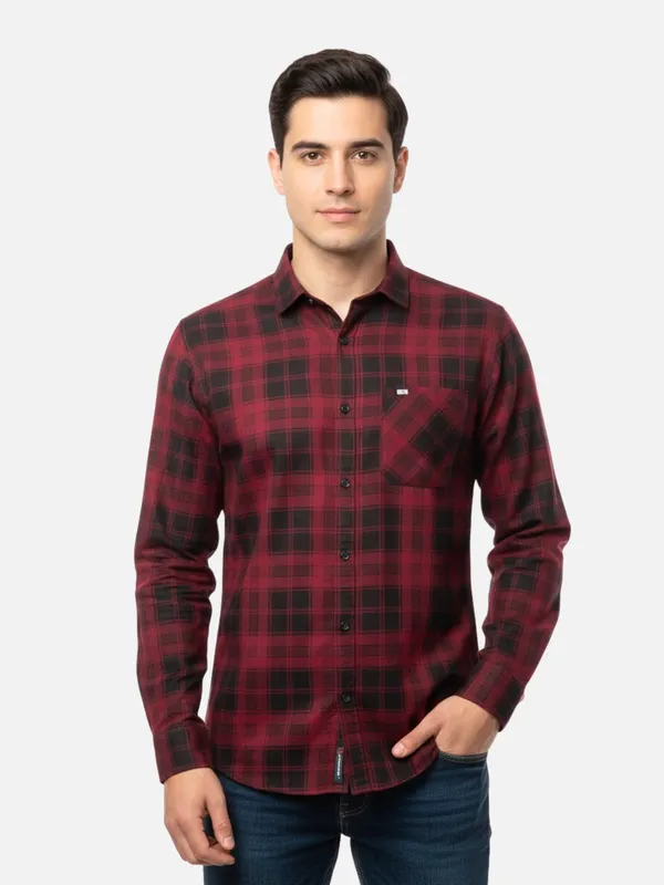Red_Cotton_Checked_Shirts_For_Men