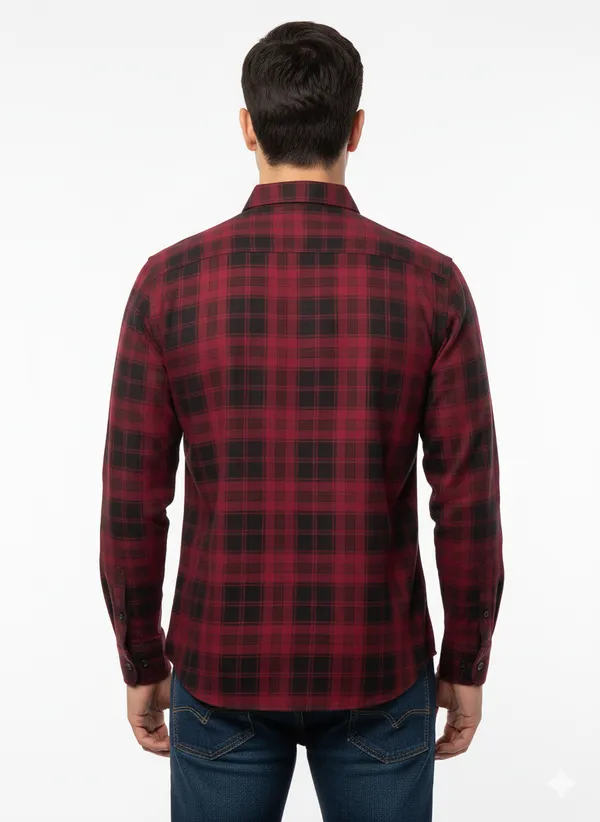 Red_Cotton_Checked_Shirts_For_Men