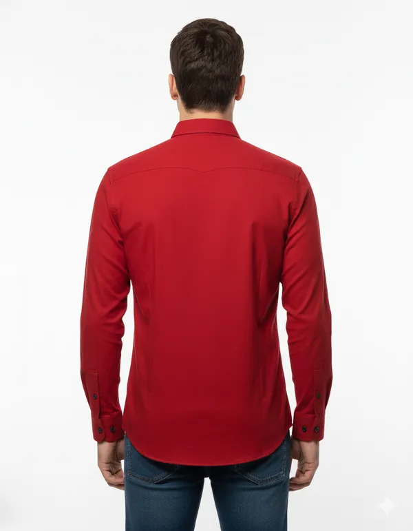 Red_Cotton_Plain_Shirt_For_Men