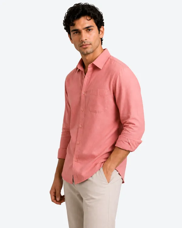 Dusty_Rose_&_Blue_Pack_Of_2_Linen_Plain_Premium_Shirts_For_Men