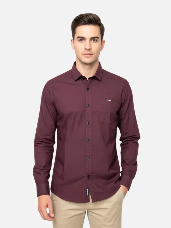 Maroon_Cotton_Plain_Shirt_For_Men