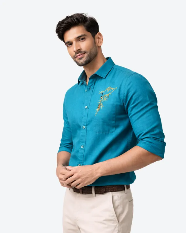 Men_Teal_Cotton_Embroidered_Casual_Shirt