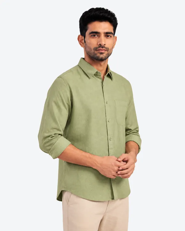 Burgundy_&_Sage_Green_Pack_Of_2_Linen_Plain_Premium_Shirts_For_Men