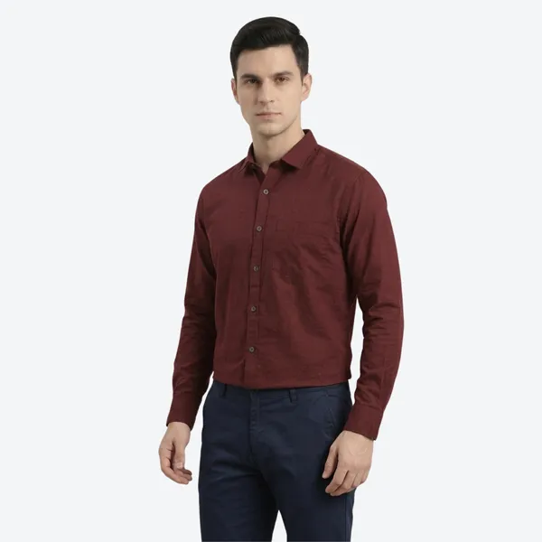 Maroon_&_Sage_Green_(Pack_of_2)Combo_Cotton_Plain_Shirts_For_Men
