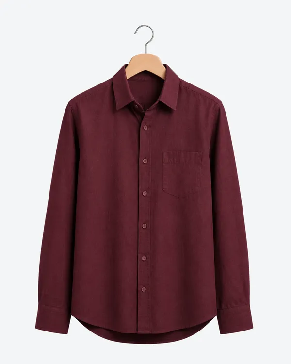 Peach_&_Burgundy_Of_2_Linen_Plain_Premium_Shirts_For_Men