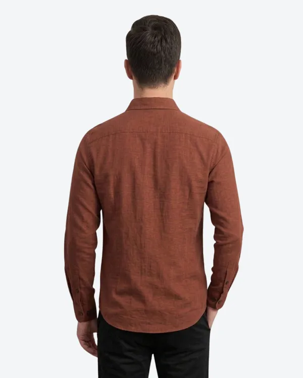 Rust_Brown_Cotton_Plain_Shirt_For_Men