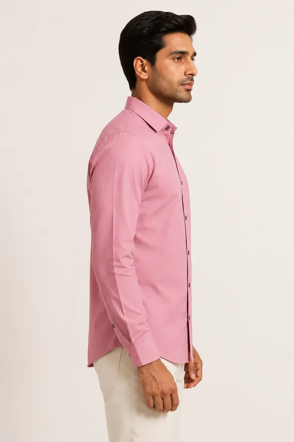 Mens_Dusty_Rose_Plain_Cotton_Blend_Shirt