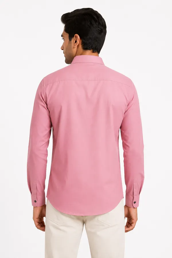Mens_Dusty_Rose_Plain_Cotton_Blend_Shirt