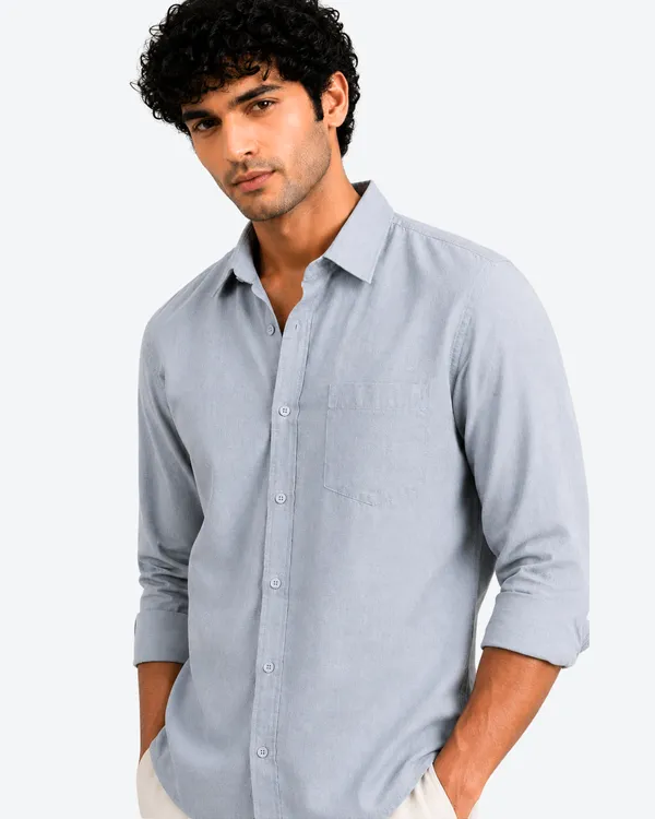 Peach_&_Dusty_Blue_Of_2_Linen_Plain_Premium_Shirts_For_Men