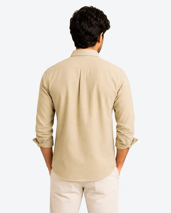 Khakhi_Linen_Plain_Premium_Shirts_For_Men