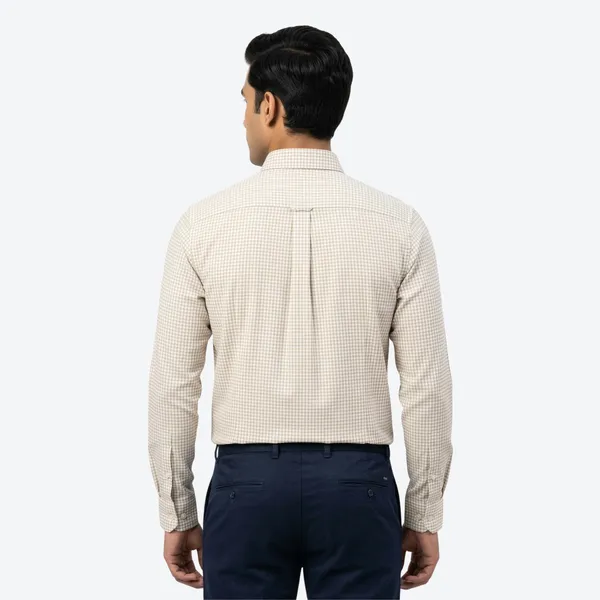 Beige_Gingham_Check_Cotton_Oxford_Shirt