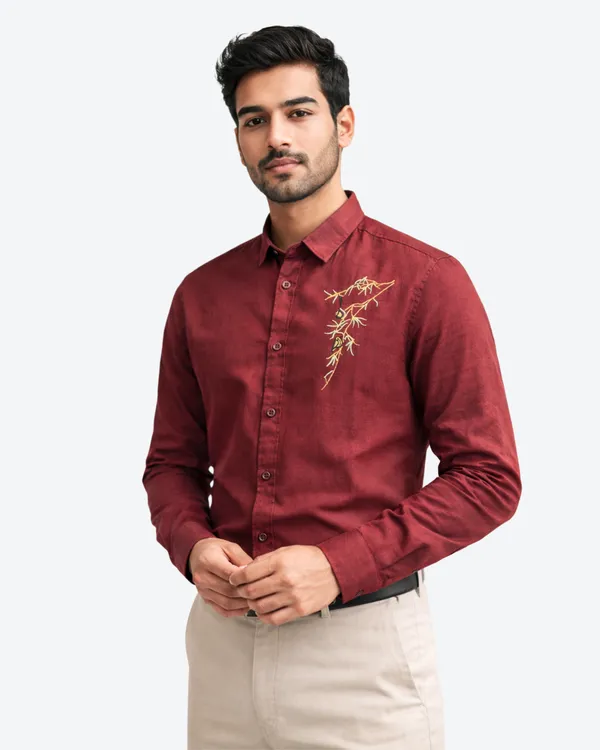 Men_Maroon_Cotton_Embroidered_Casual_Shirt