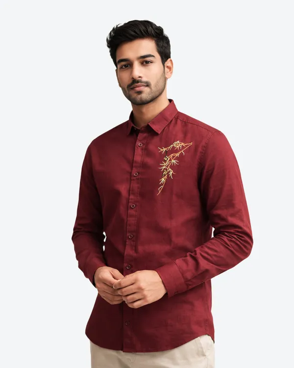 Men_Maroon_Cotton_Embroidered_Casual_Shirt