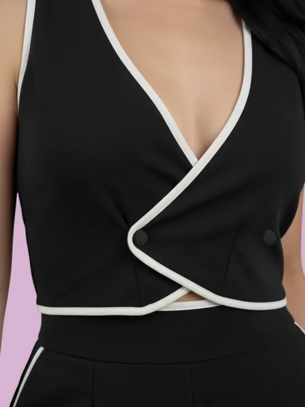 Black_Premium_Solid_Top_&_Skirt_For_Women|_Model_Height_5.8inch_,_Fabric_All_Way_Stretchable